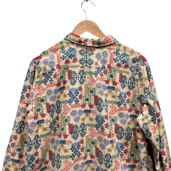 Manor House Mens Aztec Southwestern Collared Button Up Shirt Size M/L - Picture 7 of 11